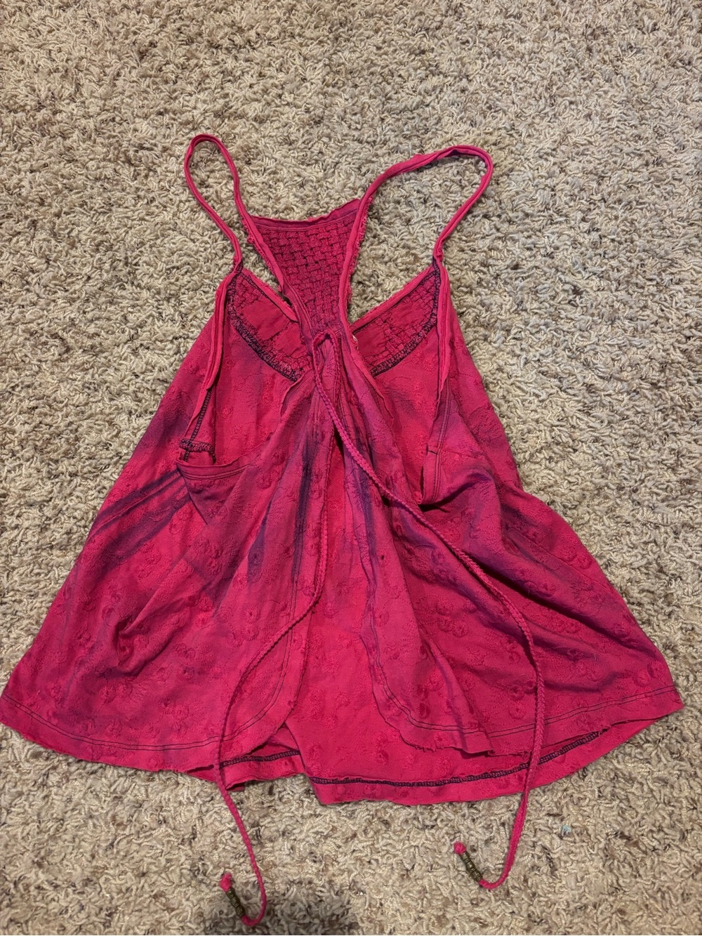 Free People Raspberry Pink Embroidered Racerback Camisole - Picture 3 of 3